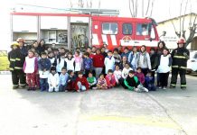 Bomberos realizaron visita interactiva en la escuela primaria N°4 de Altamirano