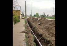 Se está reconstruyendo el sector de la recolectora cloacal de Av. Alfonsín entre 115 y 116