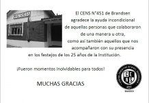 CENS 451° de Brandsen agradece