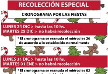 Recolección especial por las fiestas