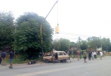 Accidente de tránsito en la intersección de ruta 210 y calle Victor Manuel