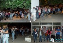 Se realizó un abrazo simbólico a la Escuela Media N°1. Transmisión en vivo.
