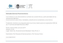 Charla informativa para alumnos pre universitarios de ingeniería