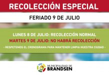 Recolección especial por feriado