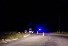 Despiste e impacto en la ruta 215 por falta de iluminación.