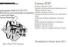 CFP Nº401 Pre-inscripción de los cursos, oferta 2020