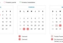 Calendario completo de feriados y días no laborables 2020