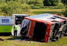 Los indicios de la investigación llevan a pensar que el vuelco del micro en la Ruta 2 Km 93, sería por una falla humana