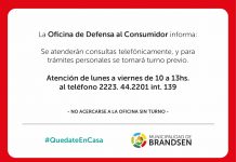 La Oficina de Defensa al Consumidor informa que se atenderán consultas telefónicamente