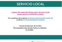 Servicio Local comenzará a funcionar en el CAPS de la Dolly.