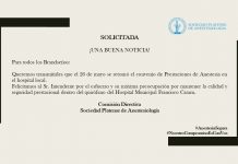 Nueva Solicitada de la Sociedad Platense de Anestesiología: Una buena noticia!!!