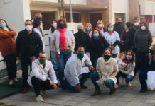 El sábado en Brandsen los trabajadores de la salud realizaron una caravana para hacer oír sus reclamos