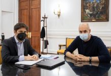 Kicillof y Larreta se reúnen en La Plata para definir continuidad de la cuarentena en AMBA