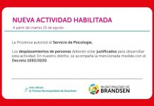 La Provincia autorizó el servicio de psicología