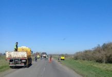 Bacheo en el ingreso a Oliden