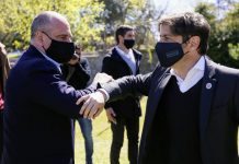 El Intendente Daniel Cappelletti con el Gobernador Axel Kicillof en Chascomús