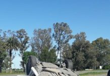 Vuelco en la autovía 2: Pareja de Almirante Brown resultó con heridas