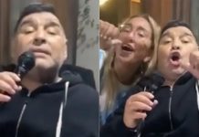 Se filtró un video de Maradona haciendo karaoke en la casa de Brandsen