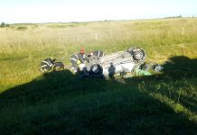Una mujer herida tras vuelco en la autovía 2