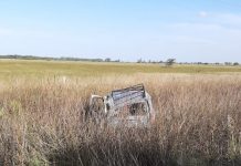 Una camioneta volcó en la Ruta 29