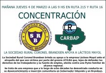 La Sociedad Rural de Coronel Brandsen apoya a lácteos Mayol