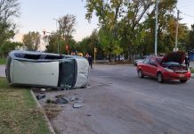 Choque y vuelco en la Ruta 29: Dos hombres y tres menores heridos
