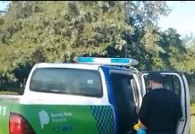 Trabajos de desinfección en patrulleros y en una dependencia policial