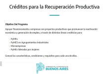 Créditos para la recuperación productiva