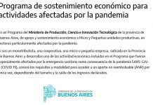 Programa de sostenimiento económico para actividades afectadas por la pandemia