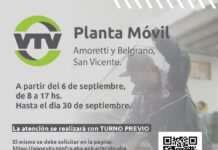 La VTV hasta el 30 de septiembre en San Vicente