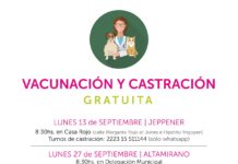 Vacunación antirrábica y castración gratuita en Jeppener y Altamirano