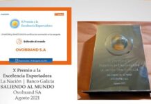 El Banco Galicia y el diario La Nación entregaron el premio “Excelencia exportadora” a la empresa Ovobrand.