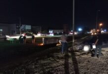 Choque y vuelco en la Ruta 215