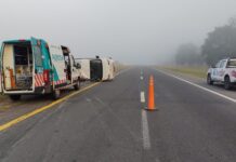 Autovía 2: volcó un utilitario a la altura de Brandsen