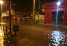 Mucha lluvia caída durante la madrugada en Brandsen