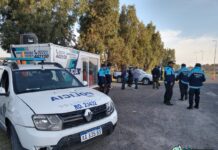 Operativo policial, con diversas fuerzas de seguridad en el puesto de vigilancia de Ruta 215 y Achával