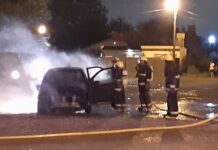Un auto con cinco personas en su interior se prendió fuego en las Mandarinas. No hubo víctimas