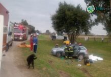 Vuelco de vehículo sobre ruta 210 en inmediaciones de la curva de Mendizábal