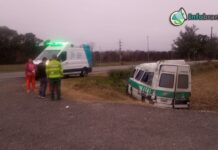 Accidente en la Ruta 210: Volcó una camioneta combi