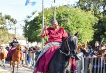 Domselaar se vistió de celeste y blanco por el Día de la Bandera