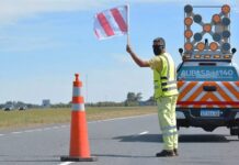 Samborombón: comenzaron las obras en Ruta 2 y habrá reducción de carriles por tres meses