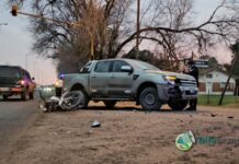 Choque entre dos vehículos en ruta 215