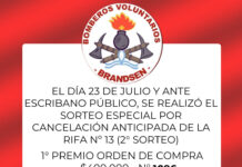 Informa Bomberos Voluntarios Brandsen: sorteo especial por cancelación anticipada