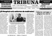 Semanario Tribuna. Tapa sábado 14 de septiembre de 2024