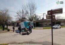 Accidente de tránsito en el cruce de calles Pueyrredón y Larrea.