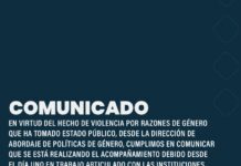 Comunicado de la Municipalidad de Brandsen: En virtud del hecho de violencia por razones de género que ha tomado estado público