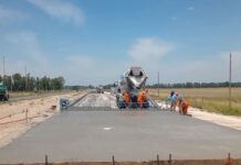 Comenzó el hormigonado de la Ruta 215