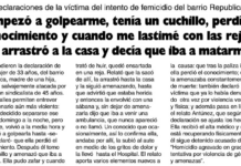 “Empezó a golpearme, tenía un cuchillo, perdí el conocimiento y cuando me lastimé con las rejas,me arrastró a la casa y decía que iba a matarme”