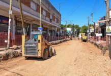 Obras viales: Continúan los trabajos en la calle San Martín