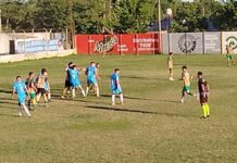 Nada amistoso: batalla campal en la cancha de Las Mandarinas